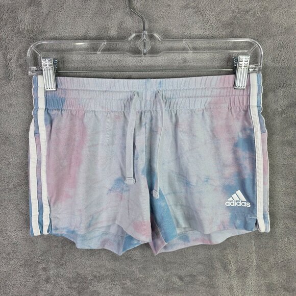 Womens Adidas Tie-Dye Pastel Athletic Shorts Cotton Polyester Blend 3" Inseam S - Picture 2 of 11
